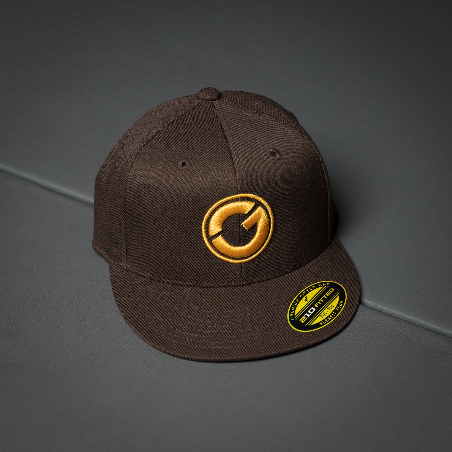 G Shield” FlexFit Hat San Diego Brown Gold Gold BJJ