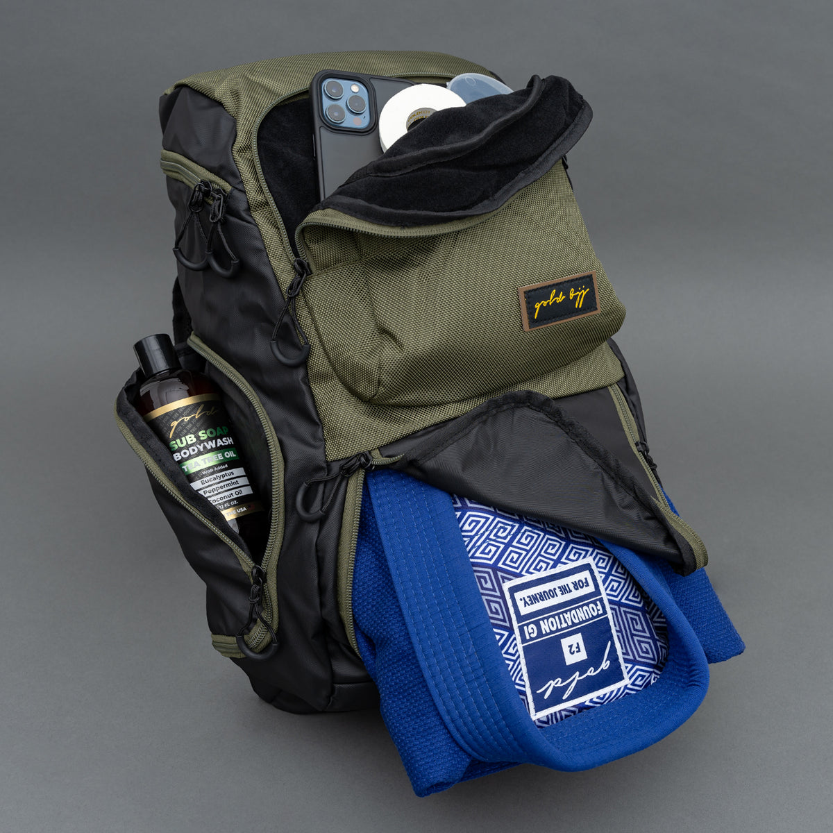 bjj backpack laptop Gatame Jiu Jitsu Backpack - Dirty Gi Pocket & Belt Pouch