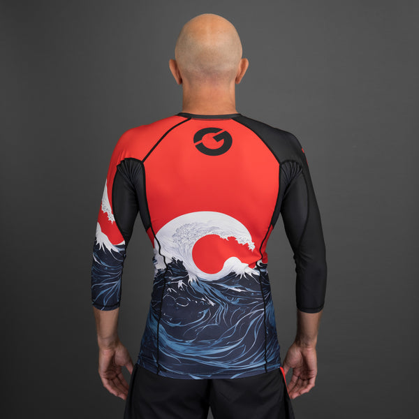 Gold Rash Guard Designs The Wave Rash Guard - Gold BJJ